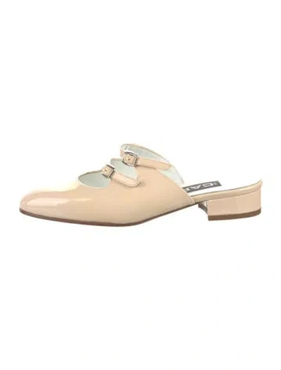 Pre-owned Carel Paris Patent Leather Mules In Neutral