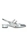 Carel Paris Pechenight Silver Leather Ballet Pumps In Silver
