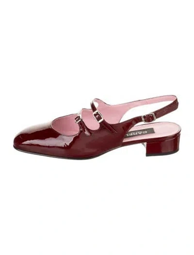 Pre-owned Carel Paris Patent Leather Slingback Flats In Red