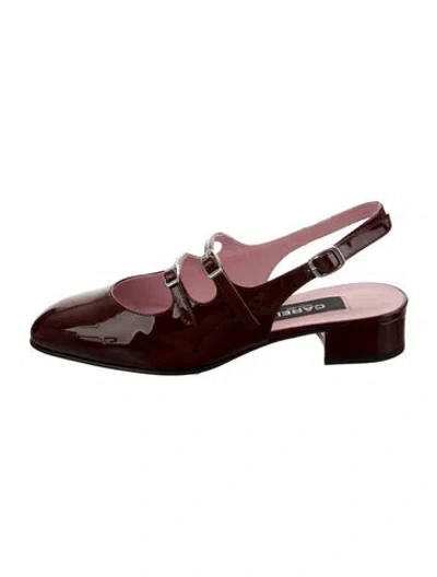 Pre-owned Carel Paris Patent Leather Slingback Flats In Red