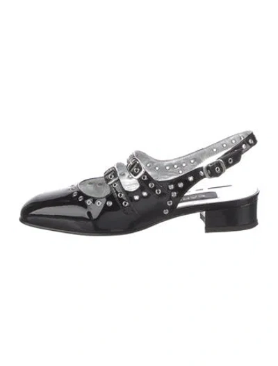 Pre-owned Carel Paris Patent Leather Slingback Pumps In Black