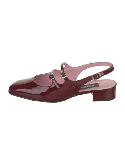 Pre-owned Carel Paris Patent Leather Slingback Pumps In Burgundy