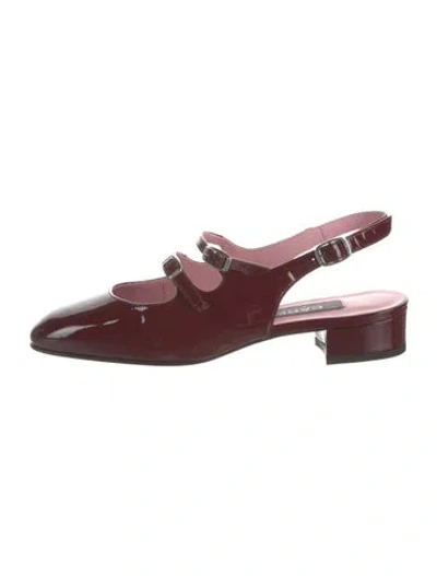 Pre-owned Carel Paris Patent Leather Slingback Pumps In Burgundy