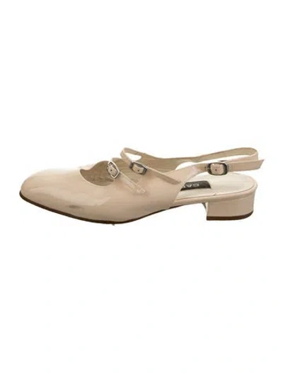 Pre-owned Carel Paris Patent Leather Slingback Pumps In Gold
