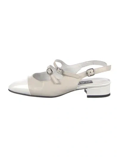 Pre-owned Carel Paris Patent Leather Slingback Pumps In Neutral