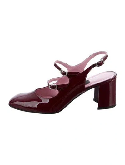 Pre-owned Carel Paris Patent Leather Slingback Pumps In Red