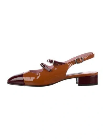 Pre-owned Carel Paris Patent Leather Slingback Pumps In Red
