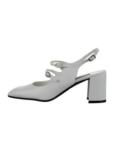 Pre-owned Carel Paris Patent Leather Slingback Pumps In Silver