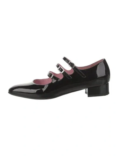 Pre-owned Carel Paris Patent Leather Slingback Sandals In Black