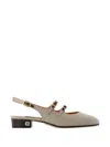 Carel Paris Peche Double-strap Almond-toe Pumps In Neutral