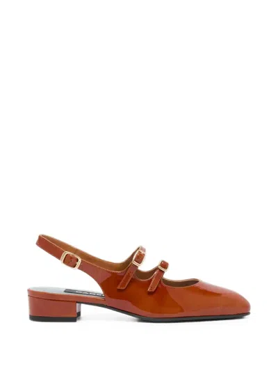 Carel Paris Peche Double-strap Slingback Pumps In Brown