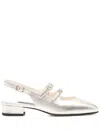 Carel Paris Peche Laminated Leather Ballets In Grey