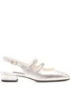 Carel Paris Peche Laminated Leather Ballets In Grey