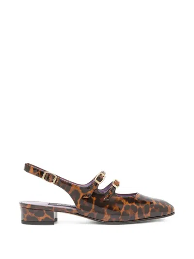 Carel Paris Peche Leopard-print Slingback Pumps In Brown