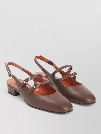 Carel Paris Mini Calf Leather Sling-back Pumps With 3cm Heel In Brown