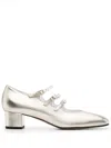 Carel Paris Ariana 45 Kina Mary-jane Pumps In Laminated Leather In Grey