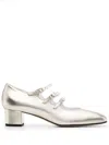 CAREL PARIS PLATINUM LEATHER PUMPS