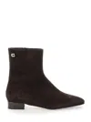 Carel Paris Aiglon Zip Suede Ankle Boots In Brown