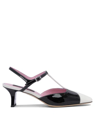Carel Paris Pointed Toe Calf Leather Sandals In Black