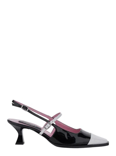 Carel Paris Pointed Toe Slingback Shoes In Black
