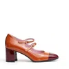 Carel Paris Pump Belt Camel And Bordeaux In Multi