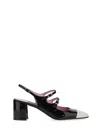 Carel Paris Papaya Patent Leather Slingback Pumps In Black