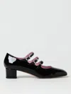 Carel Paris Kina' Black Mary Janes With Straps And Block Heel In Patent Leather In Black