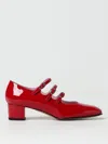 Carel Paris 'kina' Red Mary Janes With Straps And Block Heel In Red