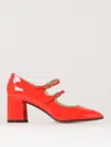 Carel Paris Woman Pumps Tomato Red Size 8 Leather In Rot
