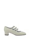 Carel Paris Kinette Leather Mary Jane Pumps In White