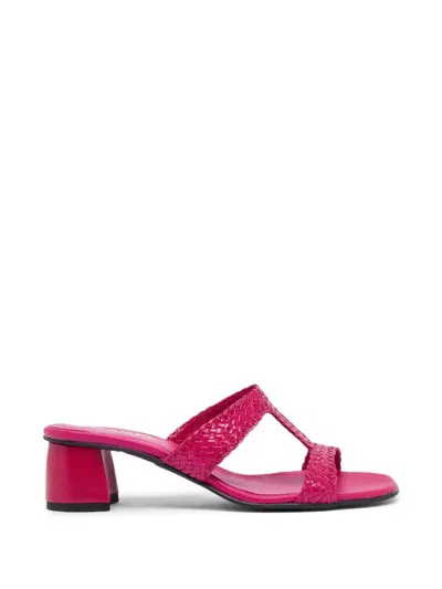 Carel Paris Pyramide T Woven Calf-leather Sandals In Pink