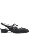 Carel Paris Shiny Leather Slingback With Studs In Blau