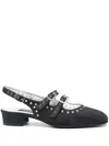 Carel Paris Shiny Leather Slingback With Studs In Blue