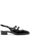 CAREL PARIS QUEEN MARY-JANE PUMPS - WOMEN'S - PATENT LEATHER/CALF LEATHER/RUBBER