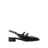Carel Paris Shiny Leather Slingback With Studs In Black