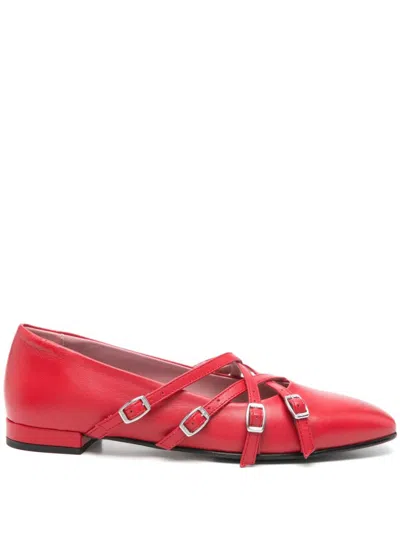 Carel Paris Red Leather Ballet Flats