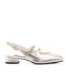 Carel Paris Peche Laminated Leather Ballets In White