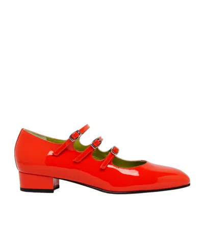 Carel Paris Round Toe Ballet Shoes In Red