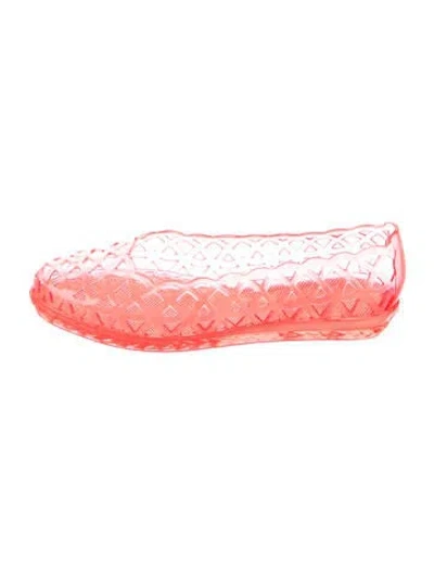 Pre-owned Carel Paris Rubber Lace Pattern Ballet Flats W/ Tags In Pink