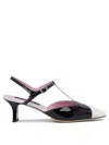 Carel Paris Pointed Toe Calf Leather Sandals In Black