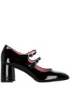 Carel Paris 70mm Double-buckle Pumps In Black