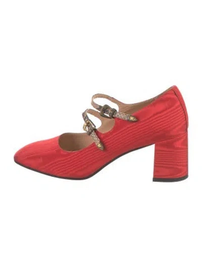 Pre-owned Carel Paris Satin Pumps In Red