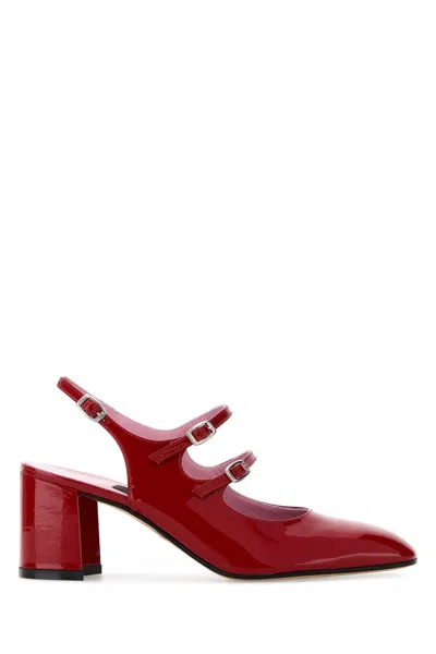 Carel Paris Red Leather Banana Pumps