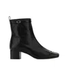 Carel Paris 50mm Buckle-strap Leather Ankle Boots In Black
