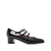 Carel Paris Kina' Black Mary Janes With Straps And Block Heel In Patent Leather In Black