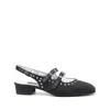 Carel Paris Shiny Leather Slingback With Studs In Blue