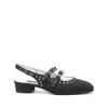 Carel Paris Shiny Leather Slingback With Studs In Blue