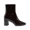 Carel Paris Esprit Patent Leather Ankle Boots In Brown