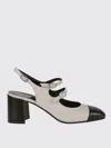 Carel Paris Papaya Nappa Leather T-strap Mary Jane Shoes In Gray