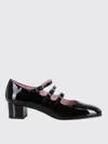Carel Paris Triple Buckle Almond Toe Block Heel Pumps In Black